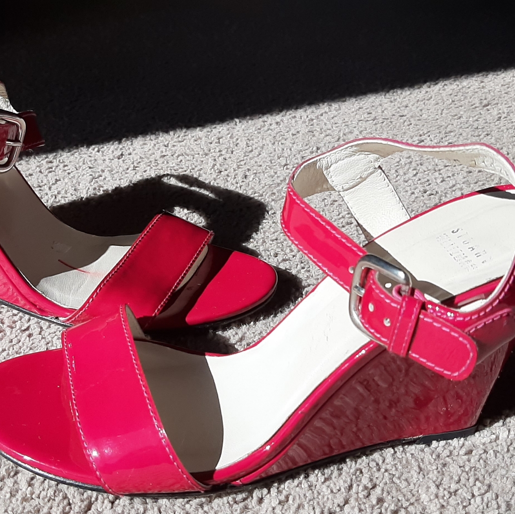 Womens Stuart Weizmann Pink Wedge Shoe